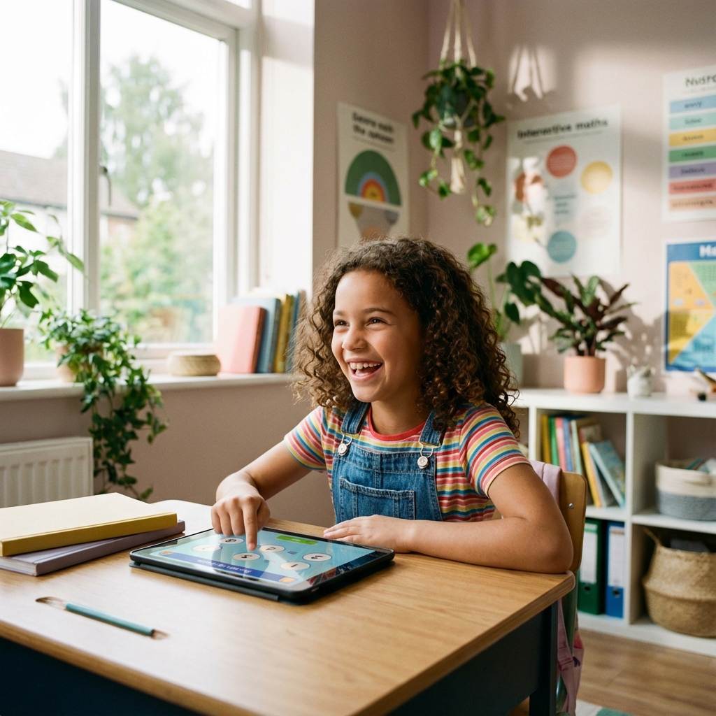 Girl learning on tablet - PakLeap Education Platform